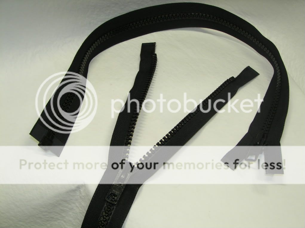 Black or White YKK Delrin Zipper 8 or 10 Metal Zipper Pull Boat