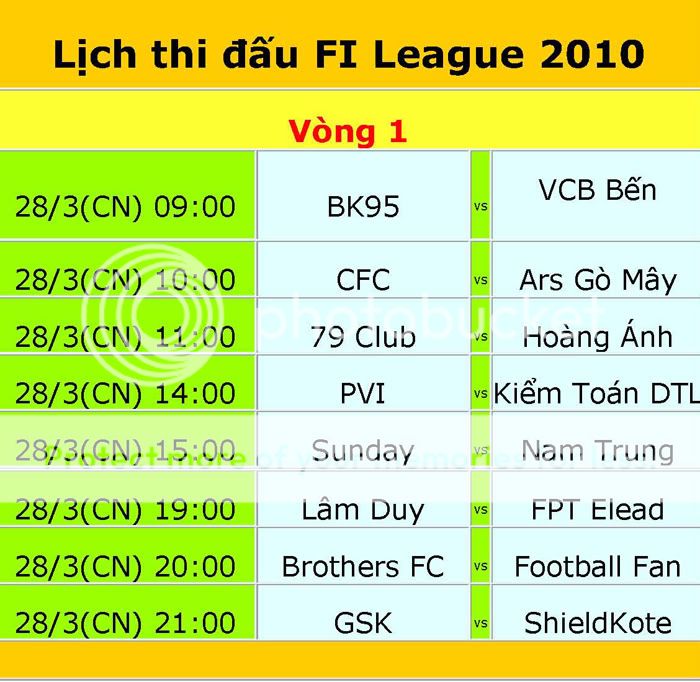 .. Chào mừng Giải Bóng Đá FI League lần 2-2011